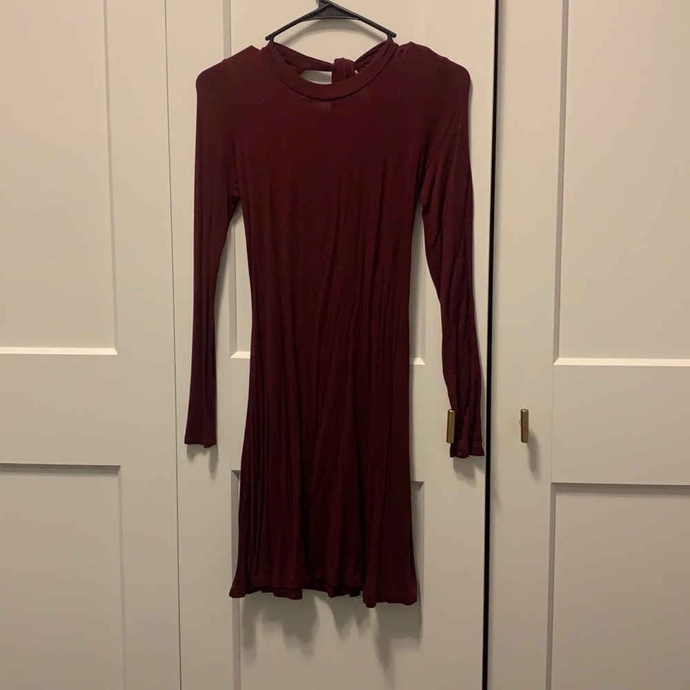 Lulu’s Long Sleeve Maroon Dress